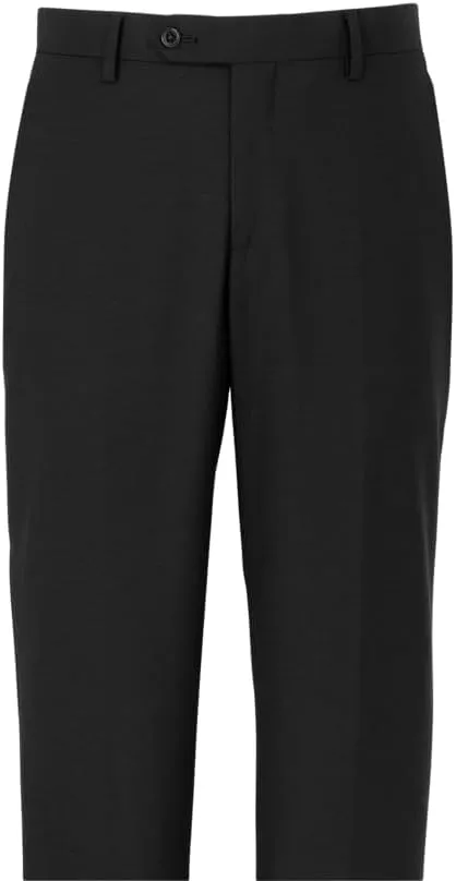 Paul Fredrick Men's Wool Stretch Bengaline Flat Front Suit Pants