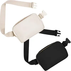 Peicees 2 Pack Fashionable Fanny Pack Crossbody Bag for Women Belt Bag Small Waist Bag Pouch for Travel Workout Running Hiking