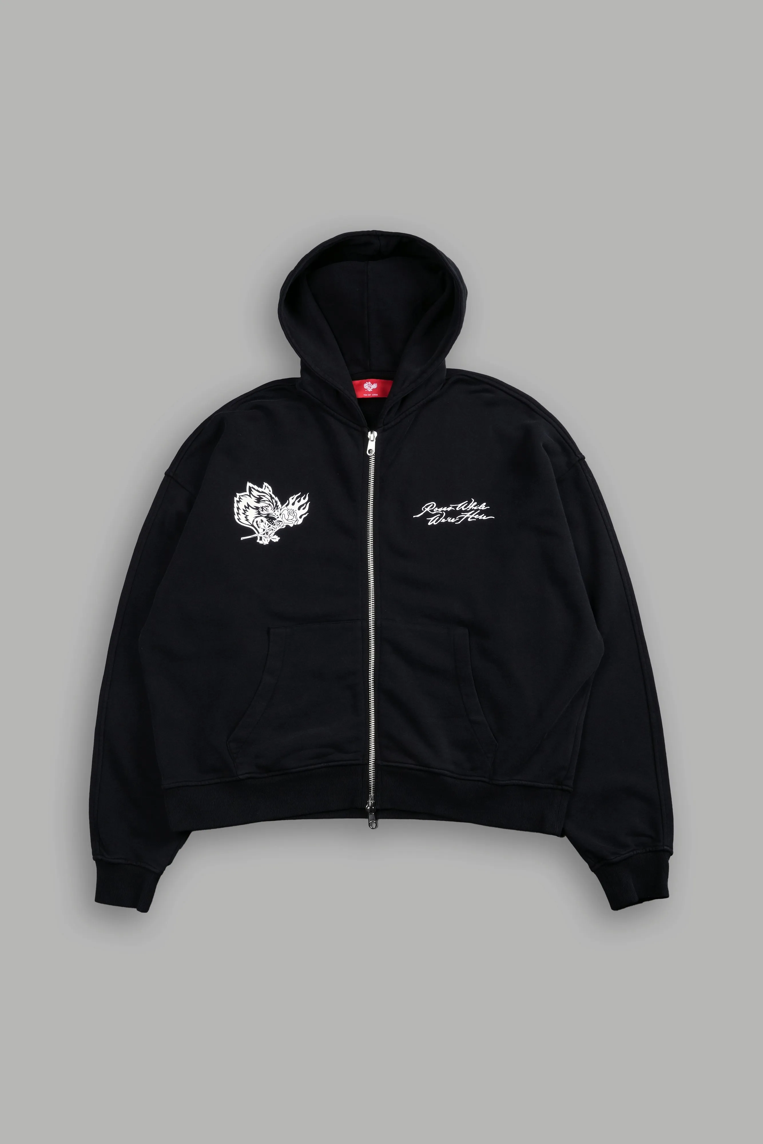 Roses While We're Here Darco Double Zip Hoodie in Black