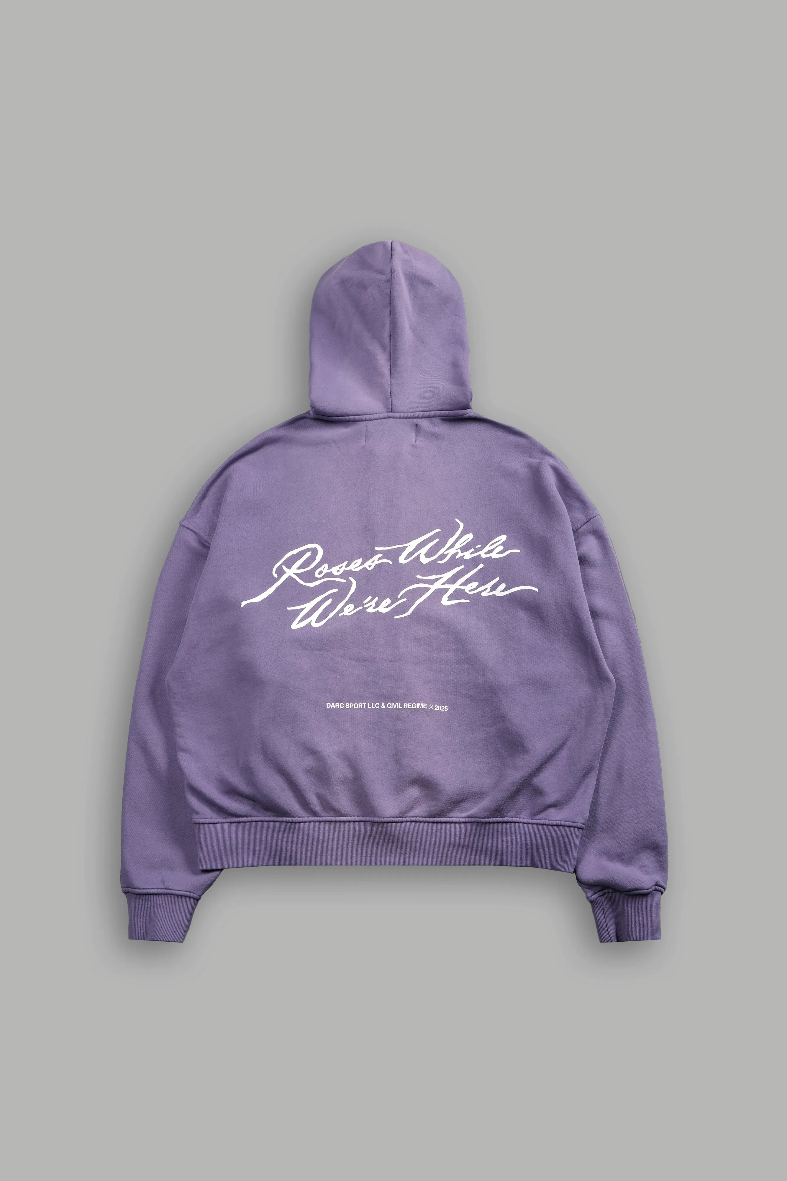 Roses While We're Here Darco Double Zip Hoodie in Darc Orchid Sun Fade