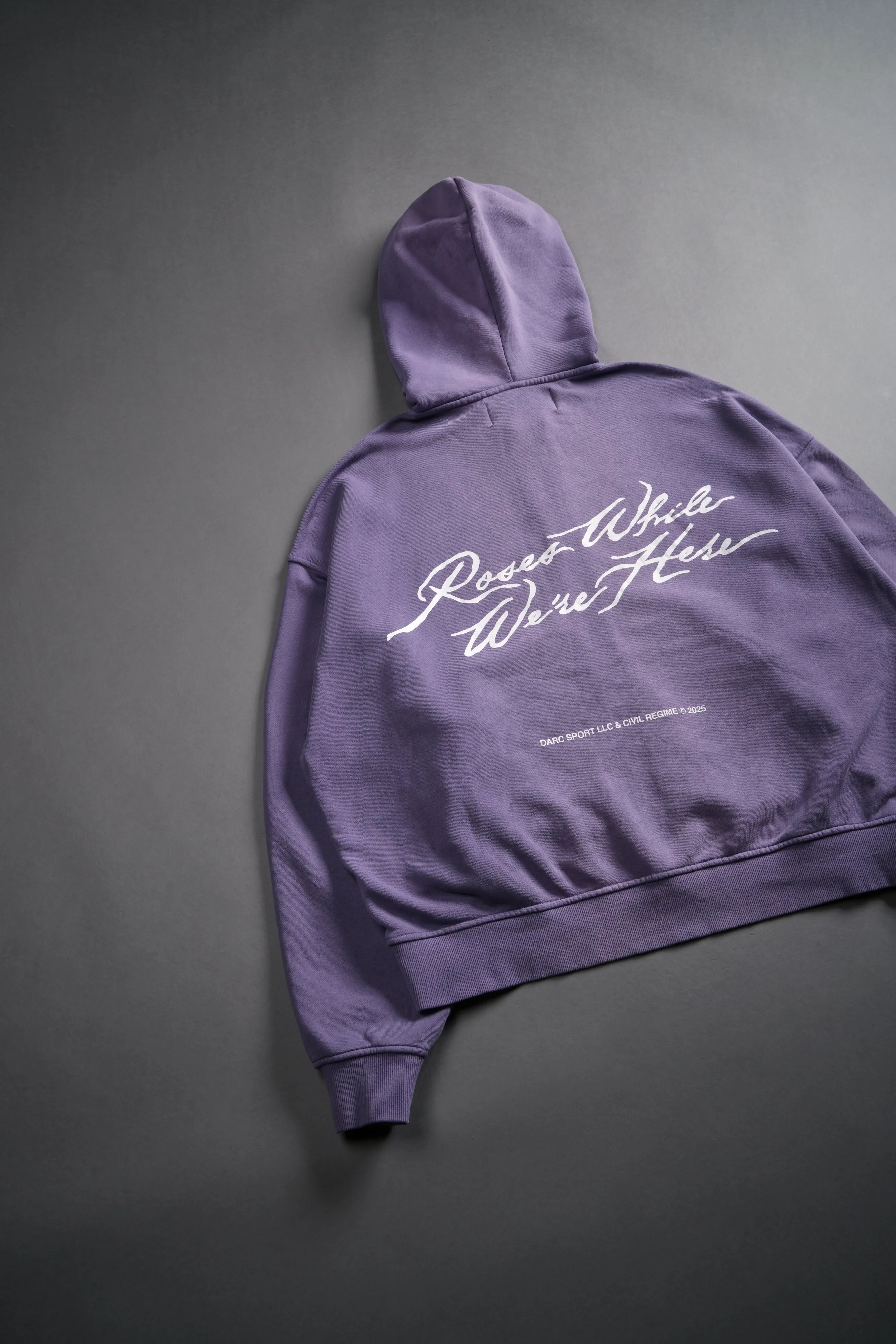 Roses While We're Here Darco Double Zip Hoodie in Darc Orchid Sun Fade