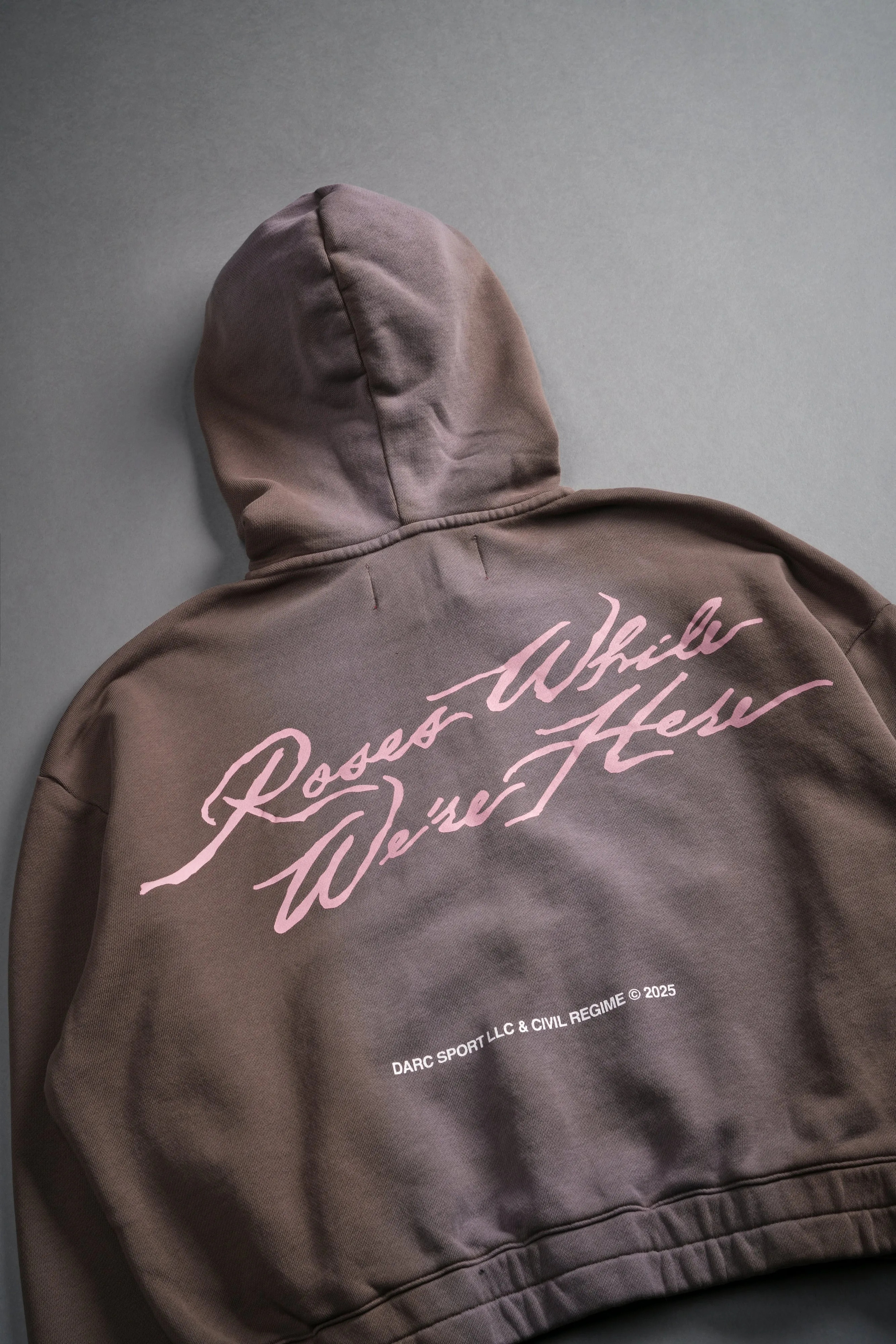 Roses While We're Here "Chambers" (Cropped) Zip Hoodie in Mojave Brown Sun Fade