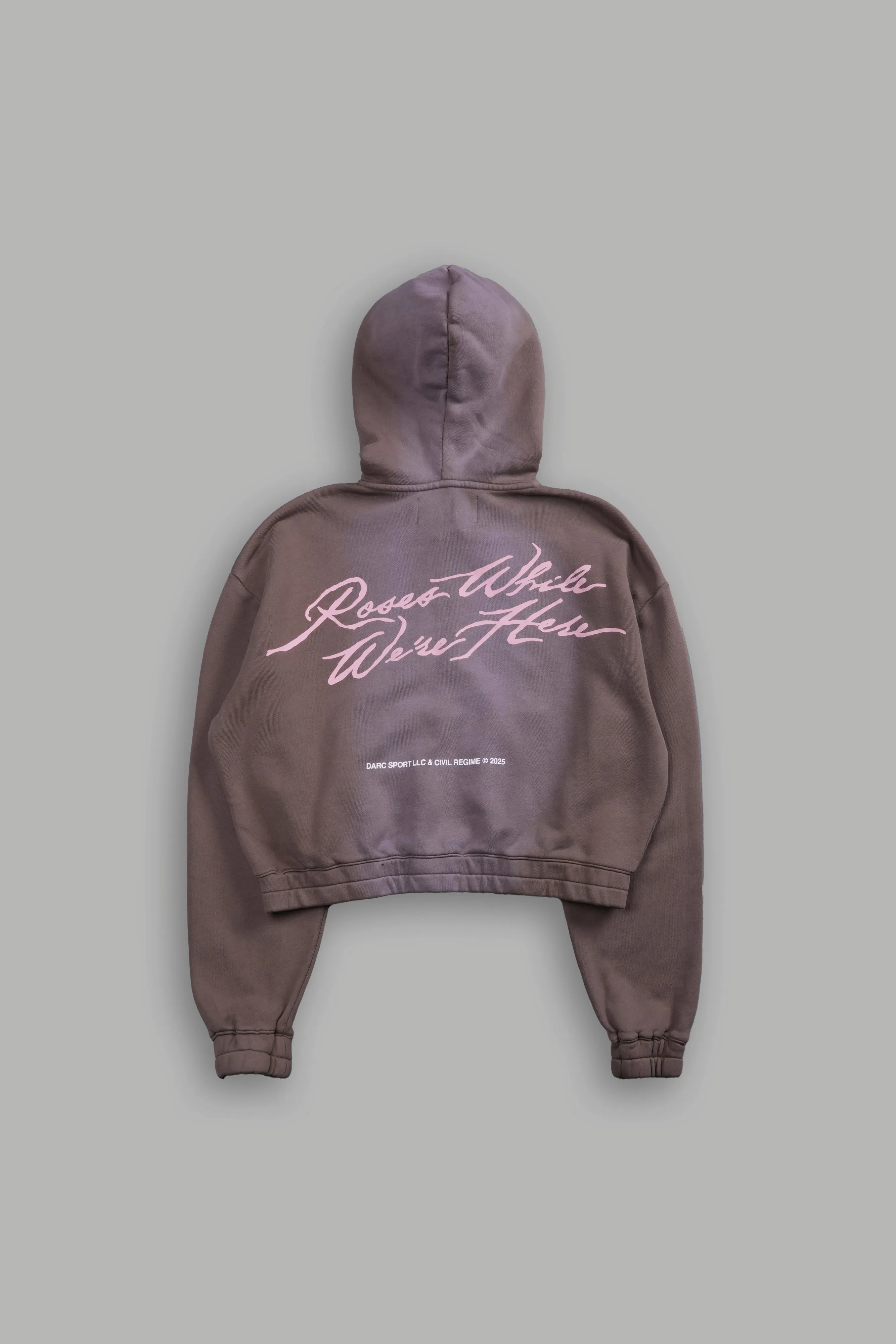 Roses While We're Here "Chambers" (Cropped) Zip Hoodie in Mojave Brown Sun Fade