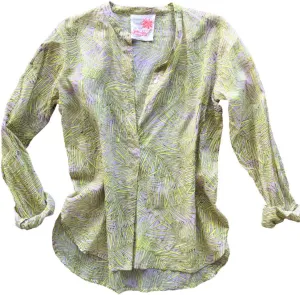 Samudra Yellow Frond Button Up Shirt
