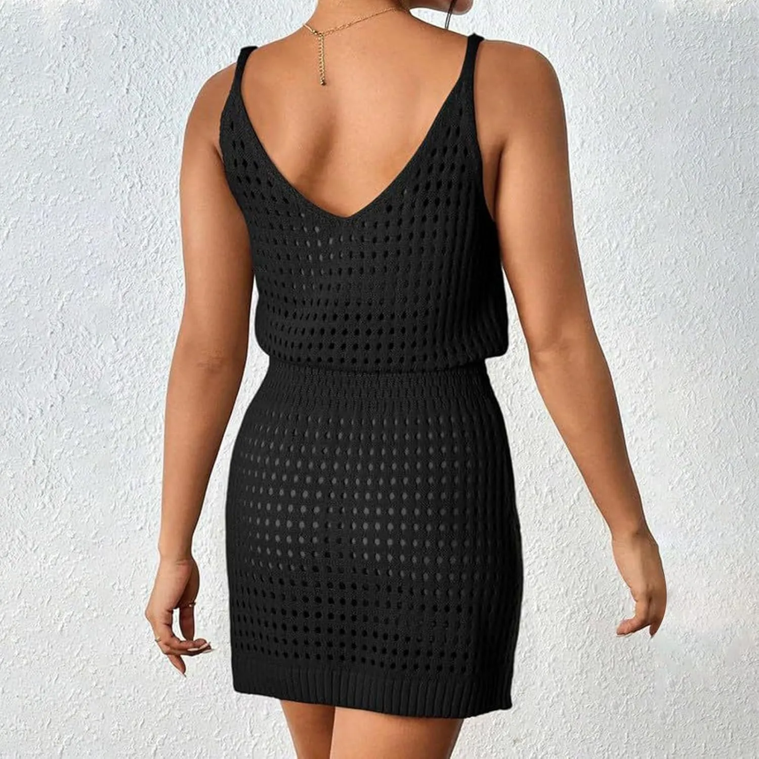 Summer Crochet Hollow Out Knit Beach Bathing Suit Swim Cover Ups Cruise Outfits Vacation Dresses for Women 2025
