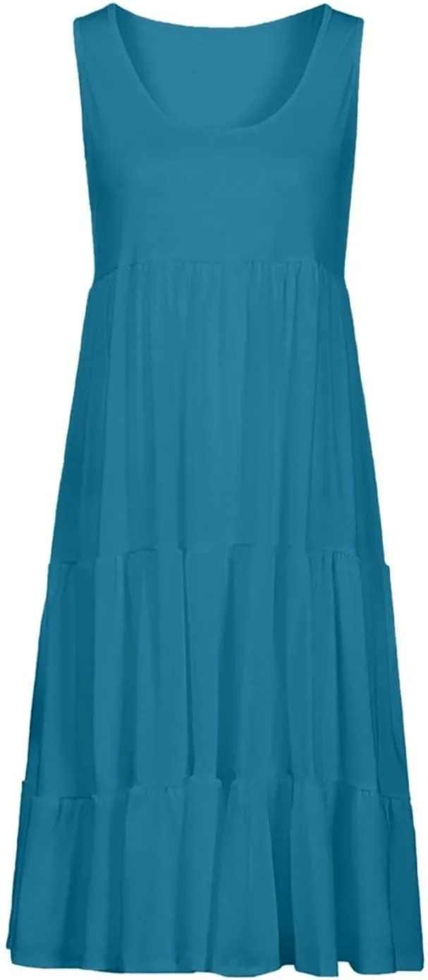 Summer Dresses for Women Plus Size Beach Dress Casual Sundresses Sexy Sleeveless Dress Flowy Midi