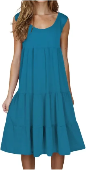 Summer Dresses for Women Plus Size Beach Dress Casual Sundresses Sexy Sleeveless Dress Flowy Midi