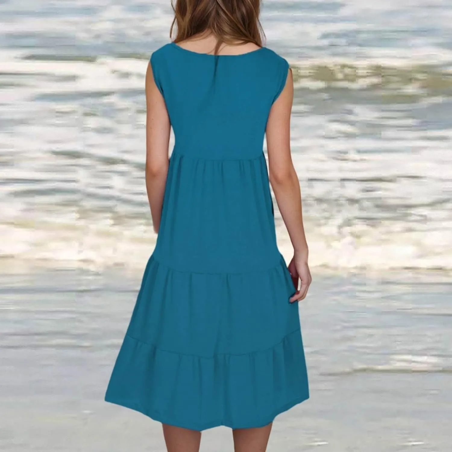 Summer Dresses for Women Plus Size Beach Dress Casual Sundresses Sexy Sleeveless Dress Flowy Midi
