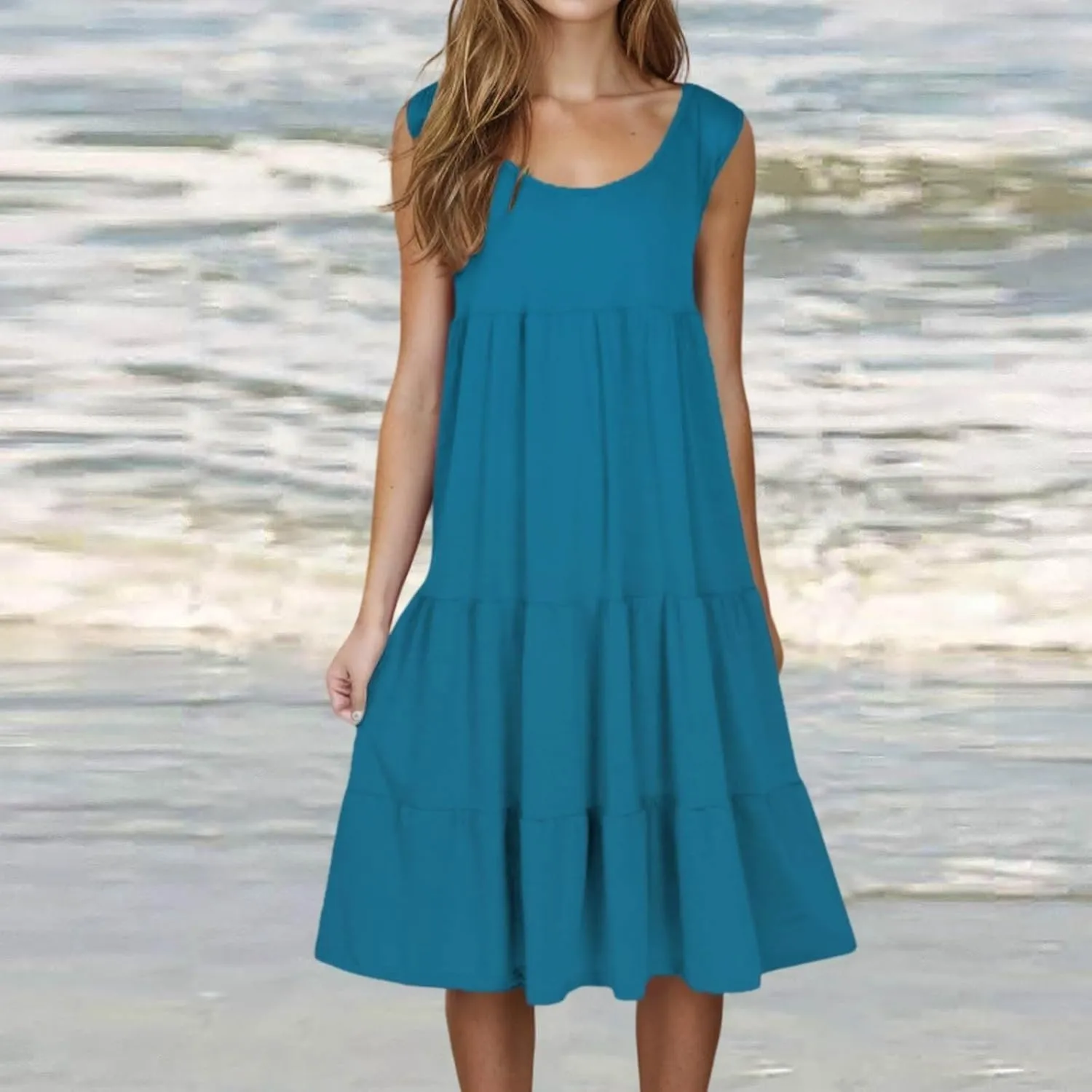Summer Dresses for Women Plus Size Beach Dress Casual Sundresses Sexy Sleeveless Dress Flowy Midi
