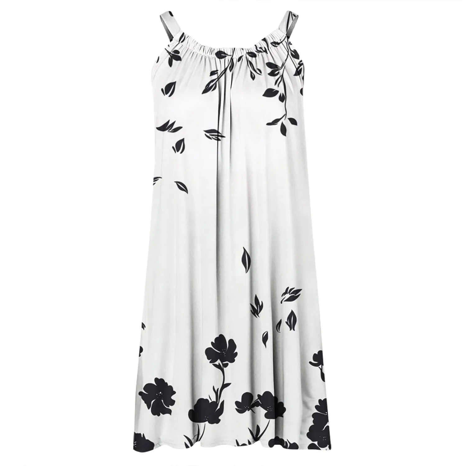 Sundresses for Women Floral Printed Casual Loose Sleeveless Beach Dress 2025 Summer V-Neck Coverup Mini Dresses