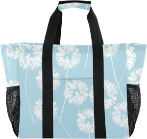 susiyo Dandelions Background Large Beach Tote Pool Bag for Women Girls, Lightweight Shopping Bags Handle Handbag, Work Tote Nurse Dance Yoga Bag for Sport Travel