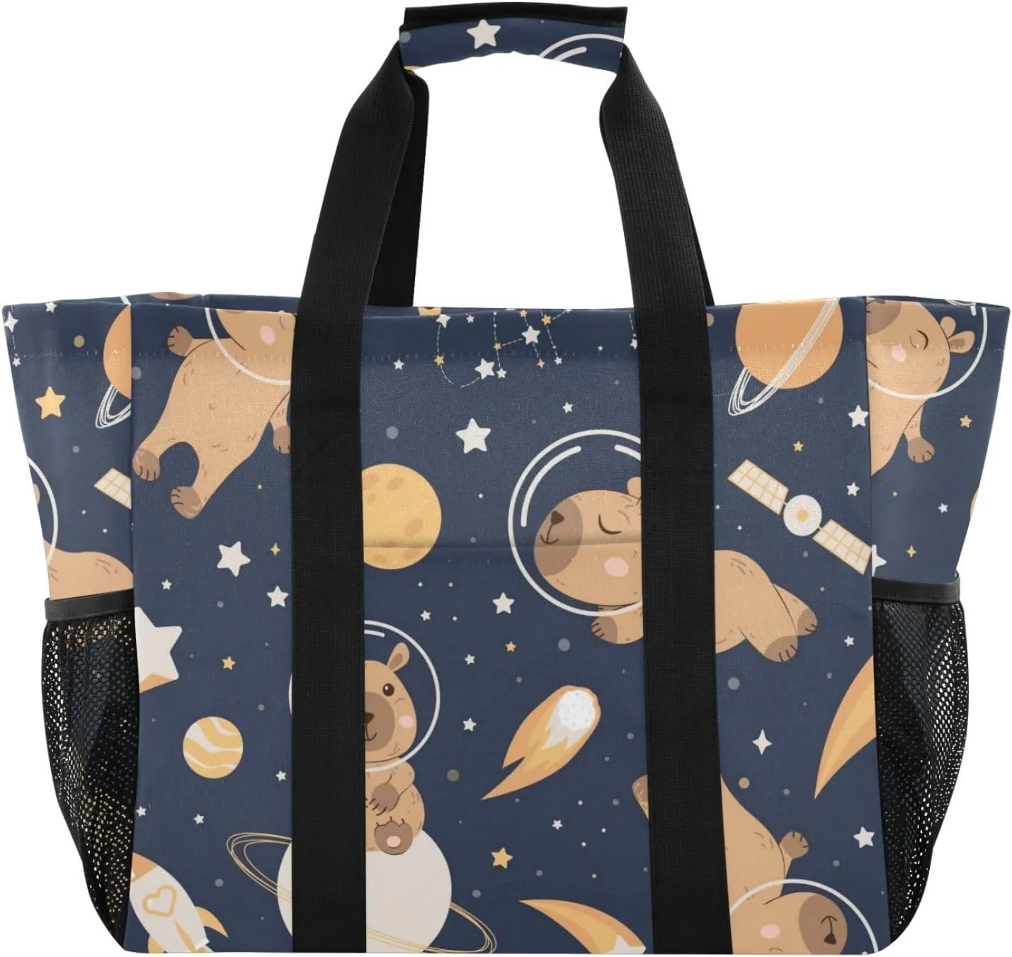 susiyo Kapibala in A Space Suit Large Beach Tote Pool Bag for Women Girls, Lightweight Shopping Bags Handle Handbag, Work Tote Nurse Dance Yoga Bag for Sport Travel