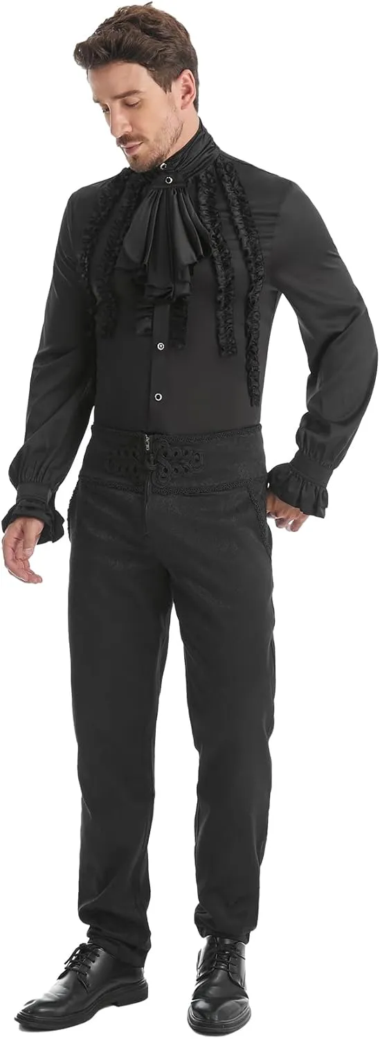 TZMAPU Men's Gothic Medieval Renaissance Vampire Costume Victorian Steampunk Shirt