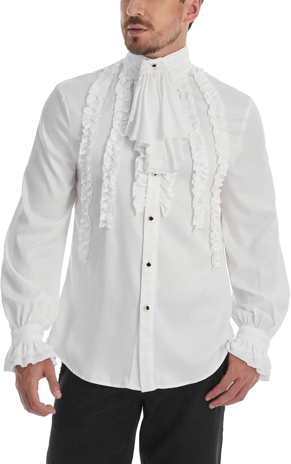 TZMAPU Men's Gothic Medieval Renaissance Vampire Costume Victorian Steampunk Shirt