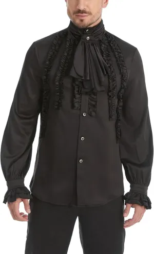 TZMAPU Men's Gothic Medieval Renaissance Vampire Costume Victorian Steampunk Shirt
