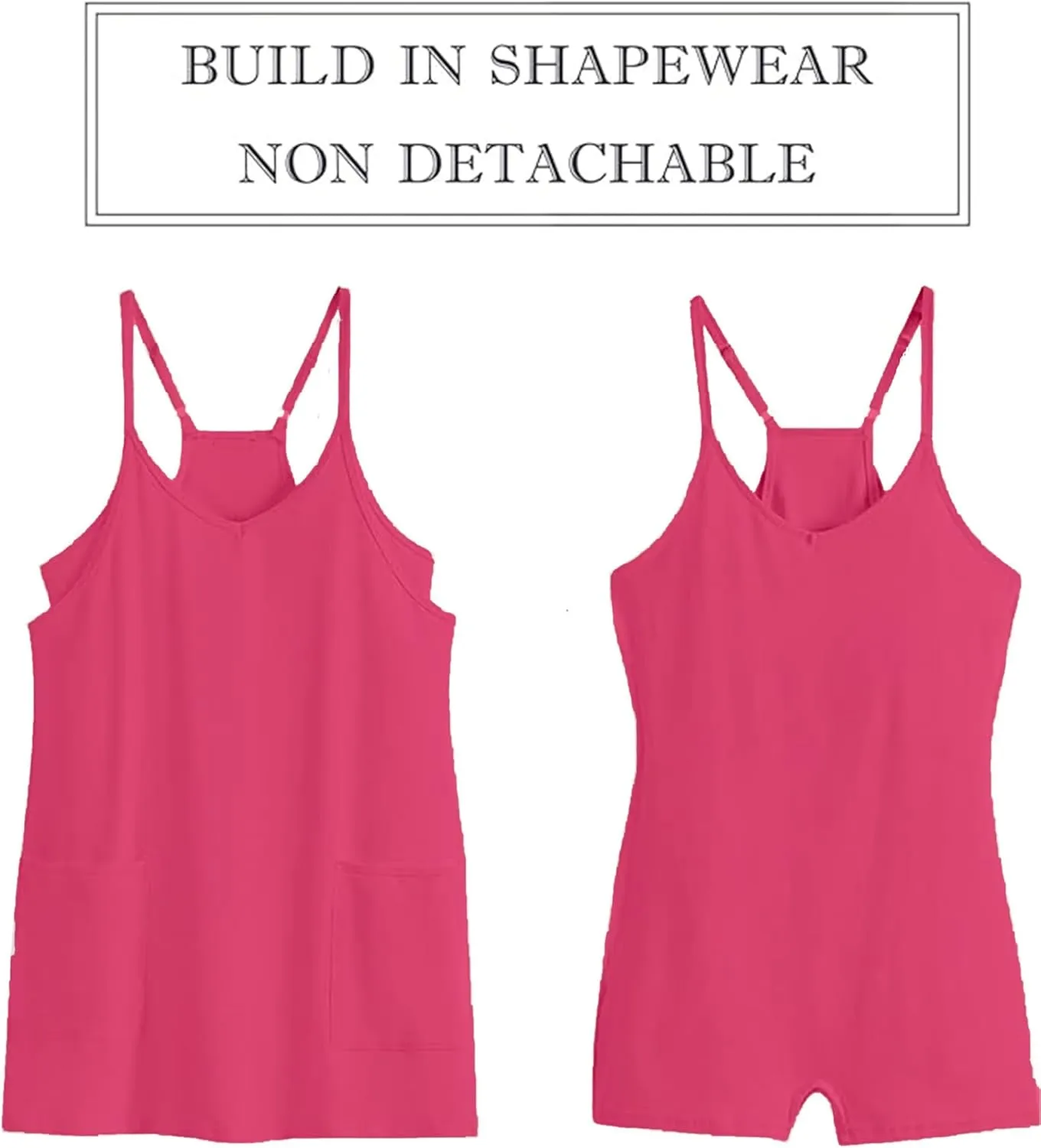 VAOYIU Womens Athletic Sleeveless Mini Dress Hot Shot Romper Dresses Spaghetti Strap Tennis Dress Built in Shorts