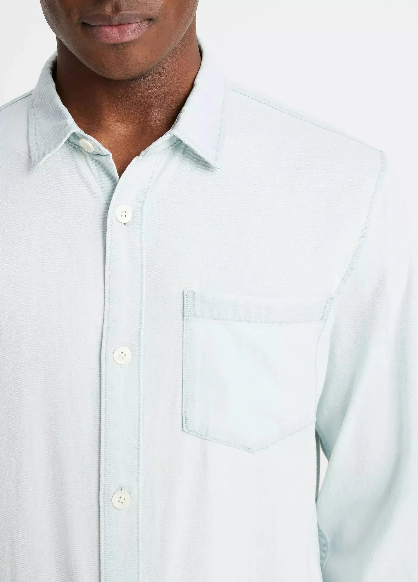 VInce Denim Long-Sleeve Shirt - Seaside