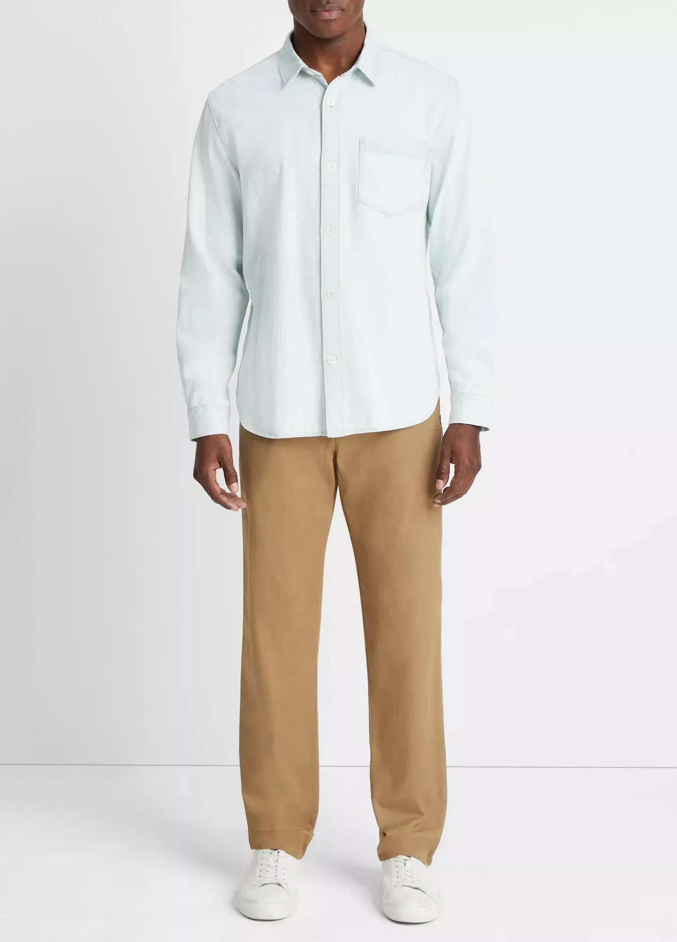 VInce Denim Long-Sleeve Shirt - Seaside