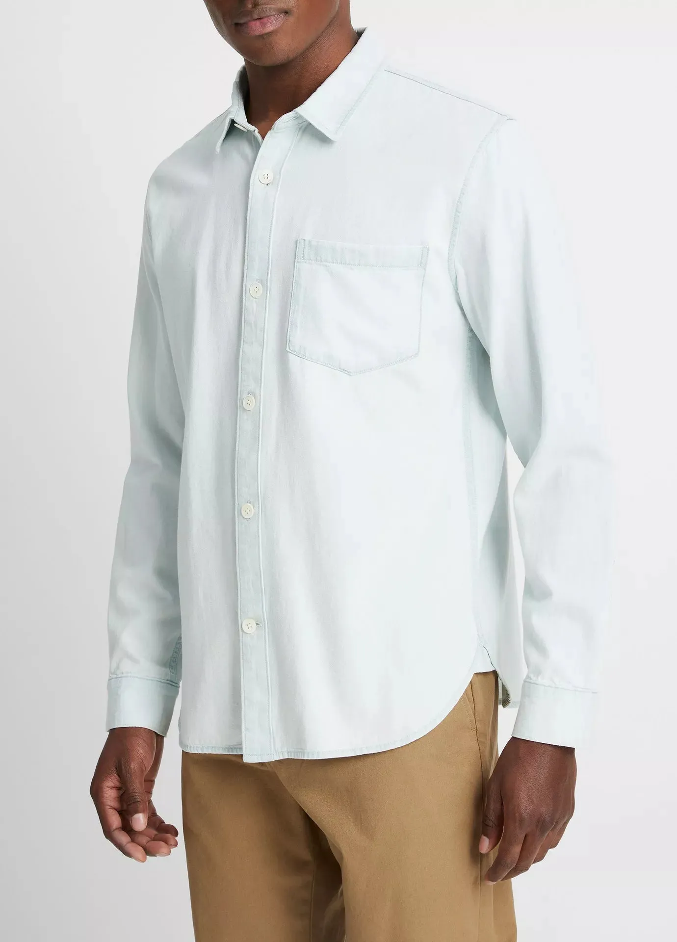 VInce Denim Long-Sleeve Shirt - Seaside