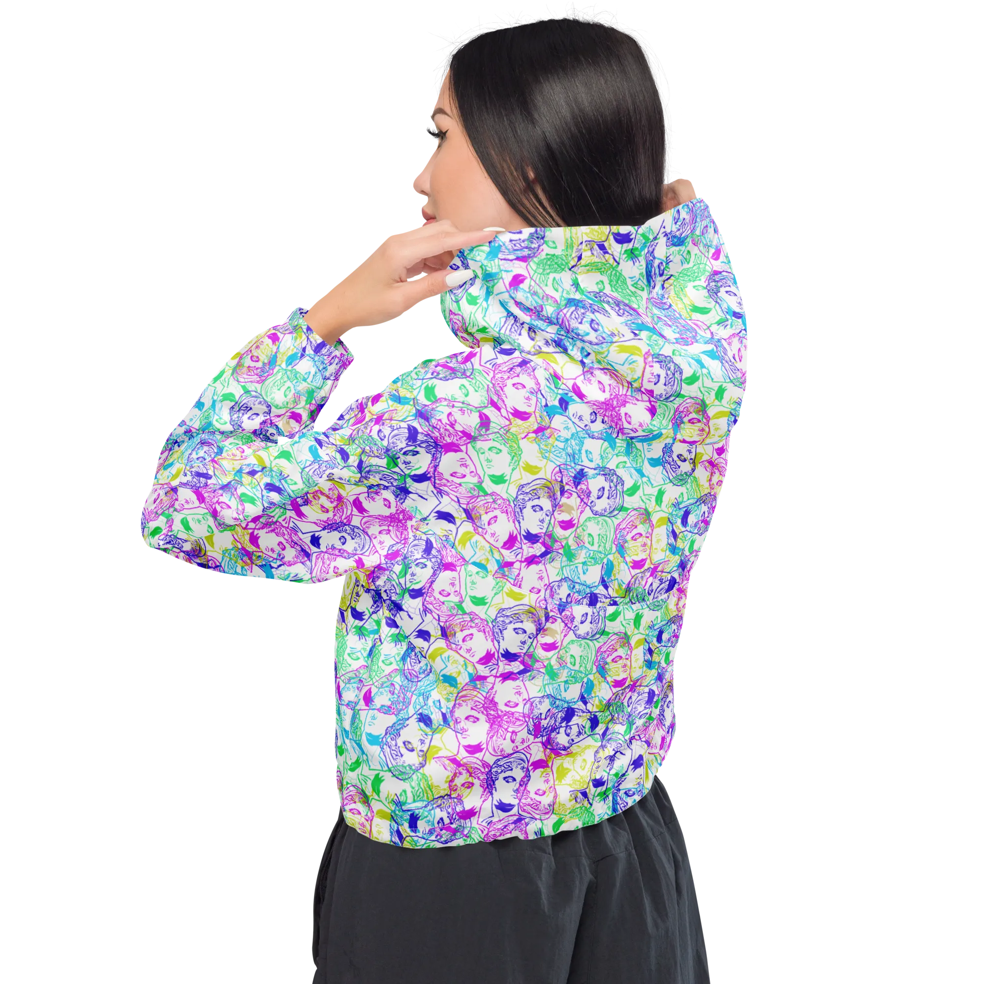 VOSRIO Select CMYK Womens cropped windbreaker