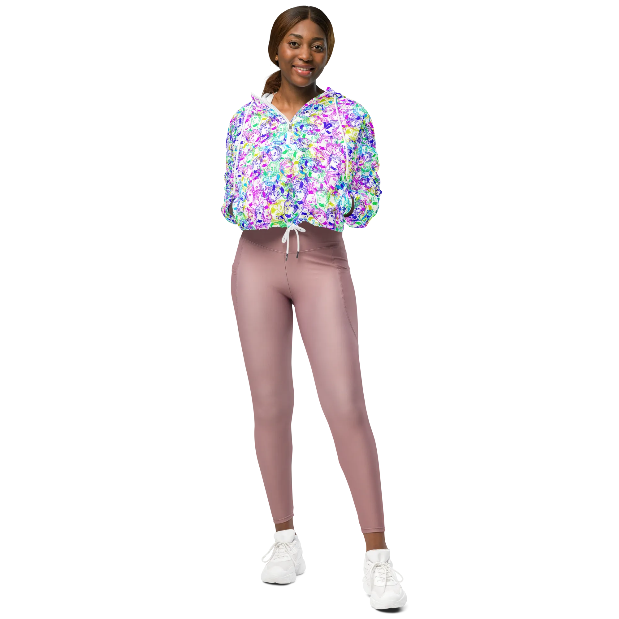 VOSRIO Select CMYK Womens cropped windbreaker