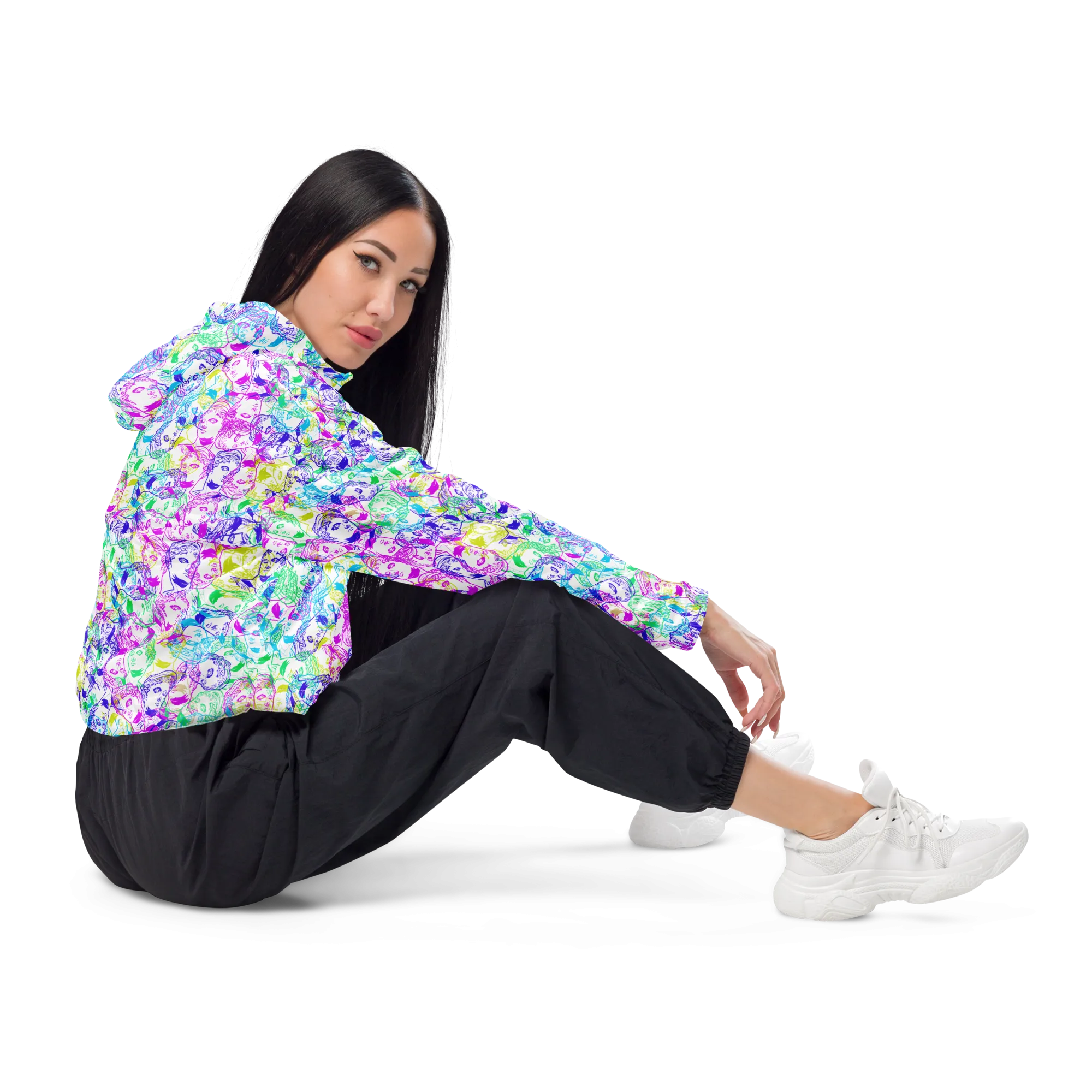 VOSRIO Select CMYK Womens cropped windbreaker