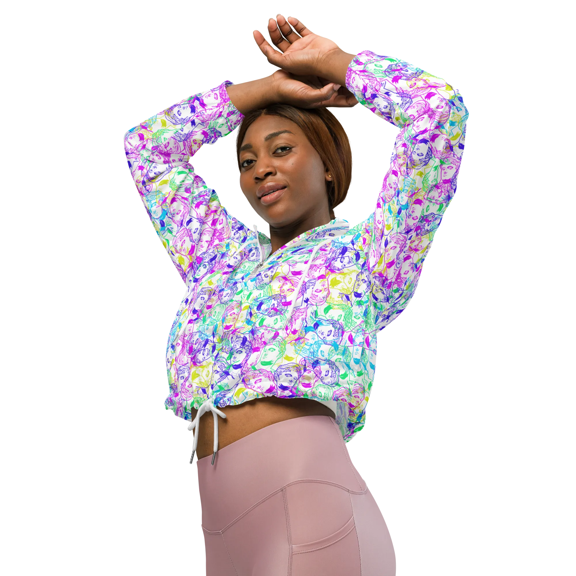 VOSRIO Select CMYK Womens cropped windbreaker