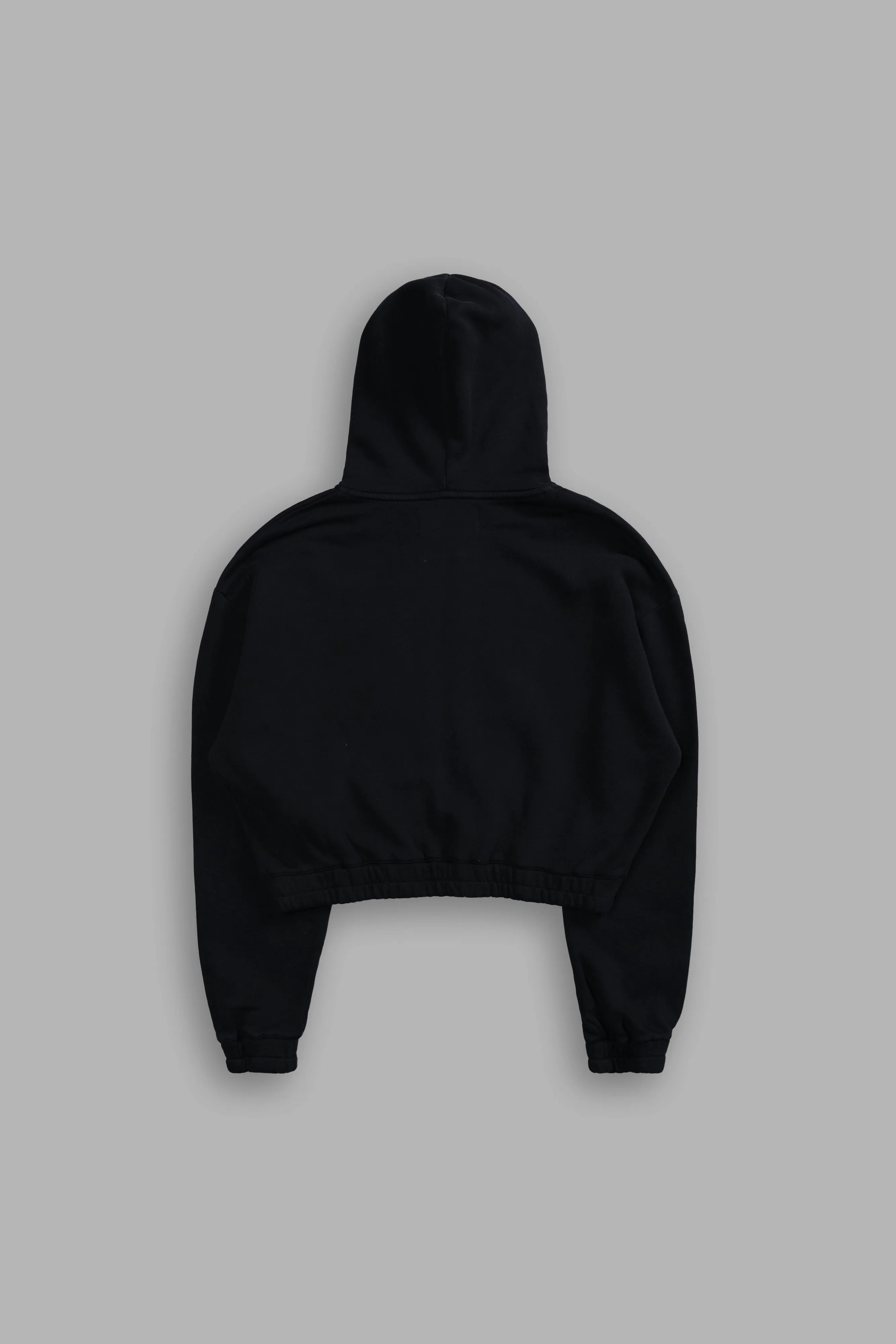 Wolf Chopper "Chambers" (Cropped) Zip Hoodie in Black