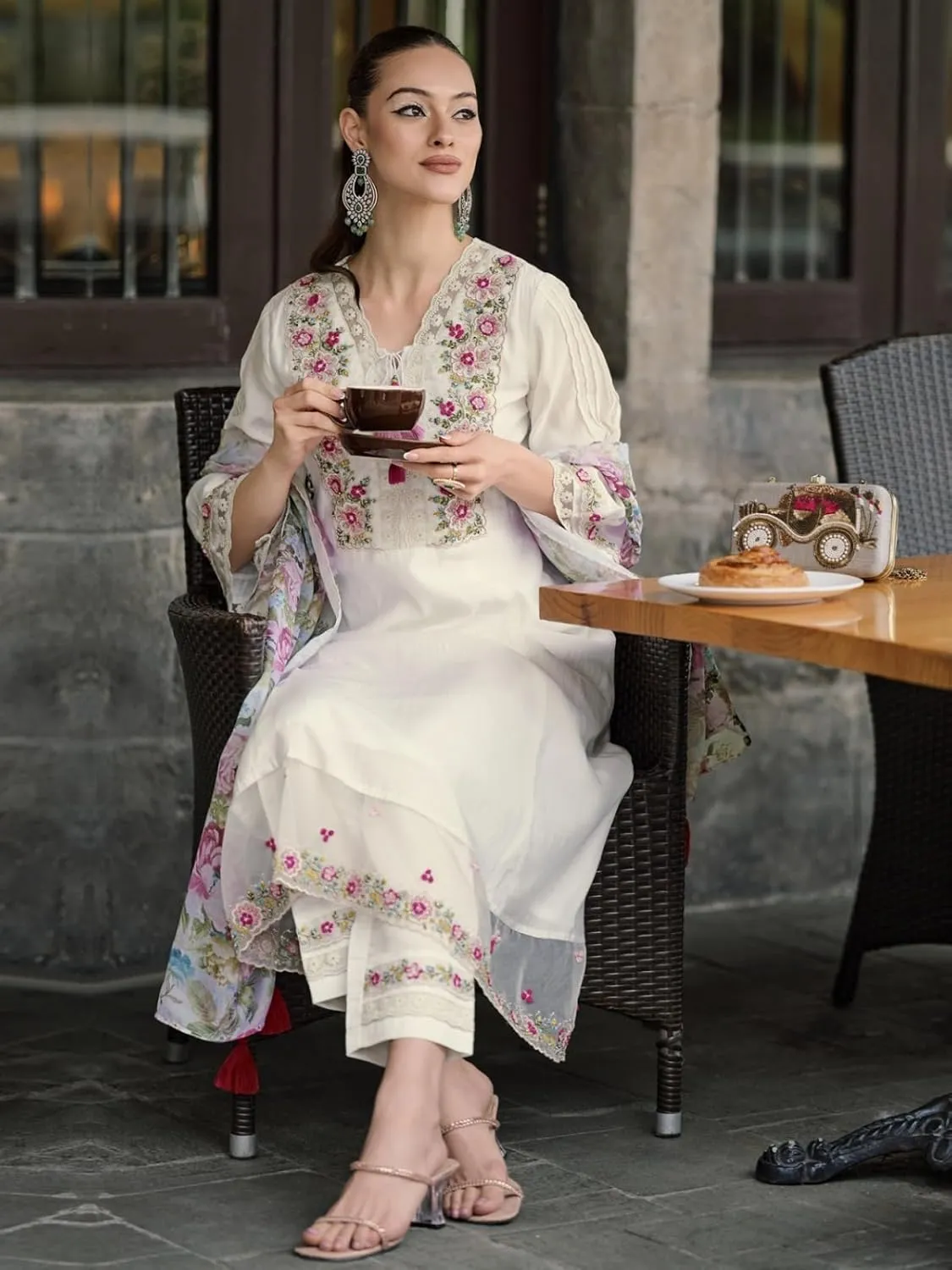 women Anarkali Suit Alia cut kurti pant and Dupatta 3pc set salwar suit
