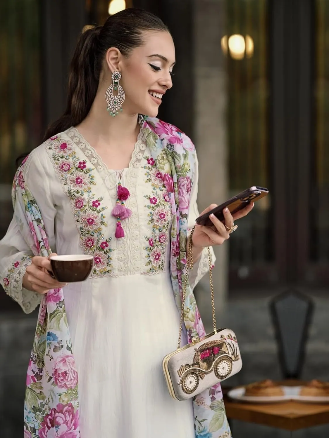 women Anarkali Suit Alia cut kurti pant and Dupatta 3pc set salwar suit