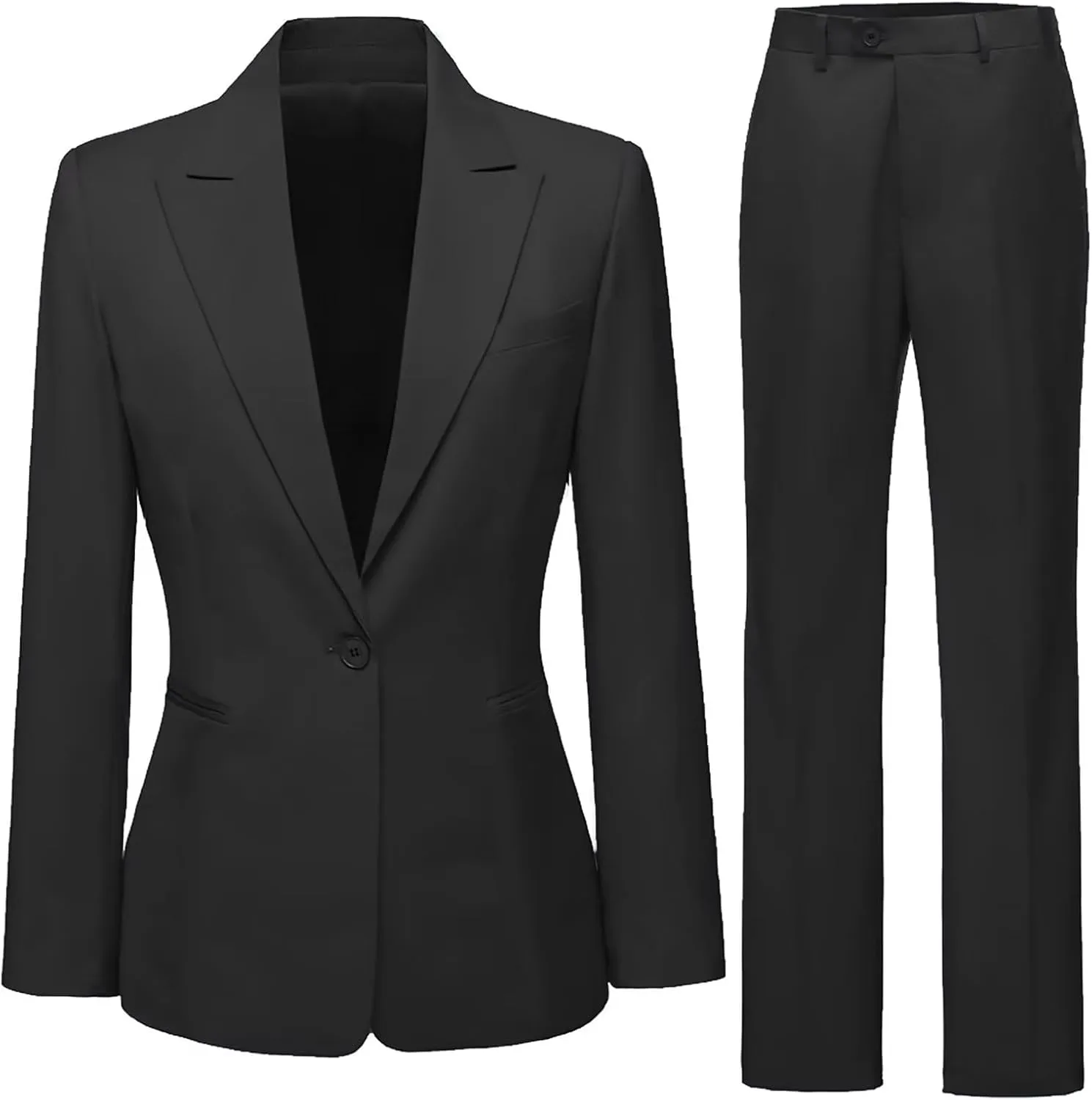 Women's 2 Piece Suit One Button Business Work Office Pants Suits Slim Fit Blazer Jacket Pants Set for Women