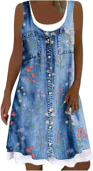 Womens Summer Casual V Neck Sleeveless Mini Dress 2024 Tie Shoulder Tiered Ruffle Swing A Line Short Sundress