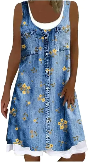 Womens Summer Casual V Neck Sleeveless Mini Dress 2024 Tie Shoulder Tiered Ruffle Swing A Line Short Sundress